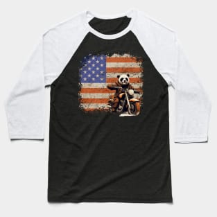 Biker Panda Baseball T-Shirt